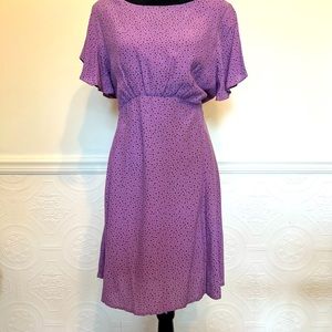 Summer Dress Purple with Brown dots with open back!